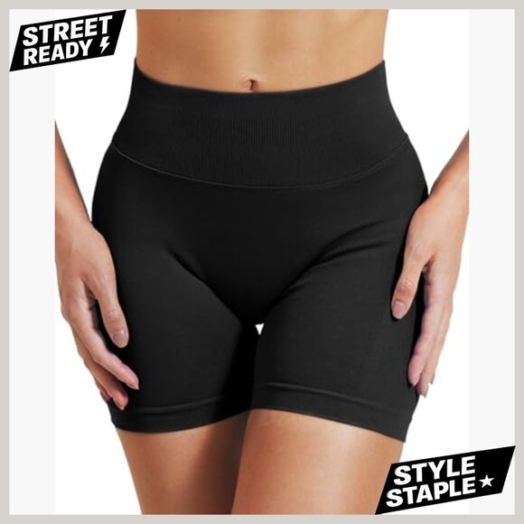 Seamless Workout Shorts 4.5" Inseam Tummy Control Scrunch Butt Lifting - Picture 3 of 6